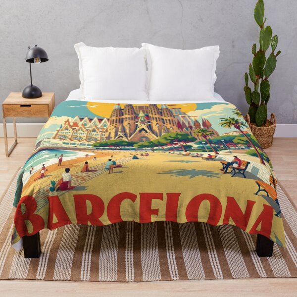 Item preview, Barcelona: Vintage-Style Painterly Travel Poster designed and sold by LSVart.