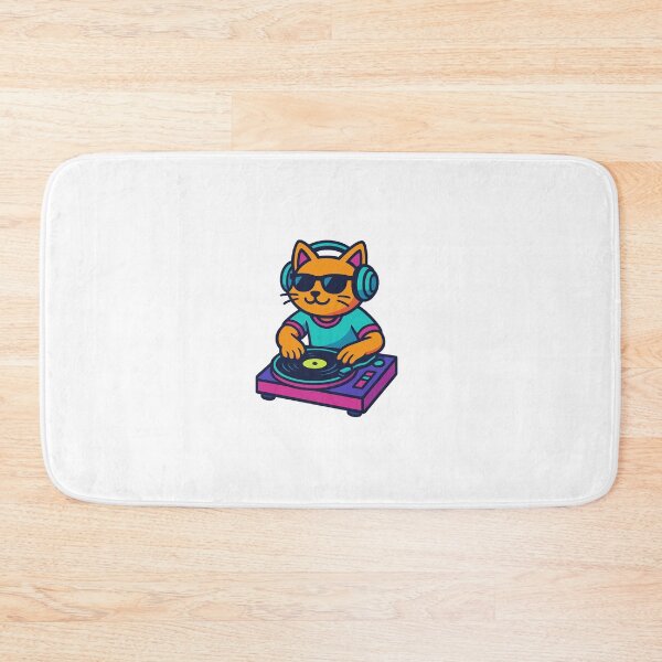Item preview, DJ Cat - Retro Vinyl Spin Cartoon Art designed and sold by OnPointOutfits.