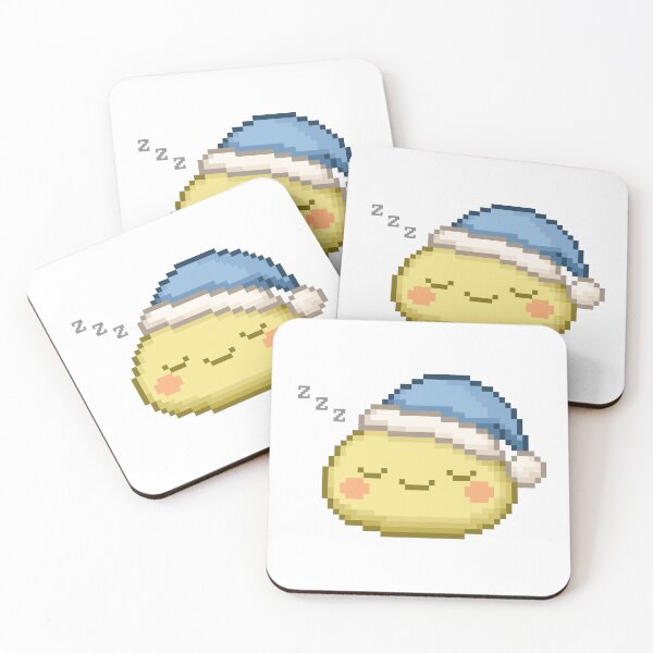 Item preview, Sleepy Pixel Mochi - Lemon Meringue designed and sold by retro_pixel.