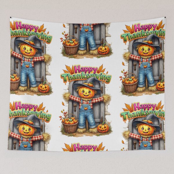 Item preview, Whimsical Thanksgiving Scarecrow designed and sold by Atouke.