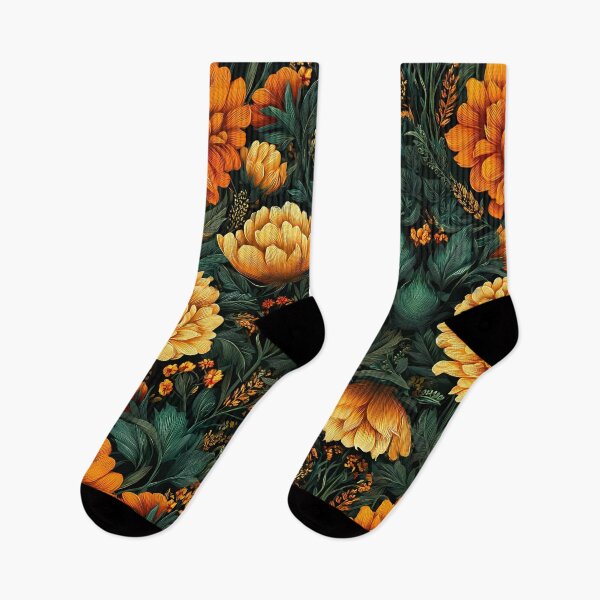 Item preview, Sophisticated Orange Bloom Dark Background Pattern designed and sold by Gunner Design.