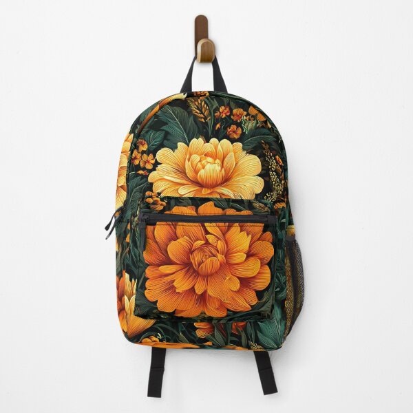Item preview, Patrón sofisticado de fondo oscuro con flores de color naranja designed and sold by Gunner Design.
