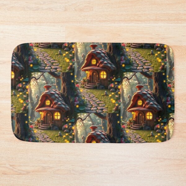 Item preview, Charming Hyperrealistic 3D Render of a Whimsical Mushroom Cottage in an Enchanted Forest at Golden Hour designed and sold by Jayara [Born To Reign].