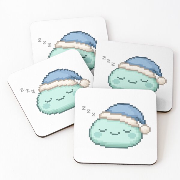 Item preview, Sleepy Pixel Mochi - Winter Mint designed and sold by retro_pixel.