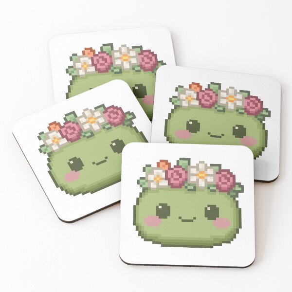 Item preview, Flower Crown Pixel Mochi - Forest Moss designed and sold by retro_pixel.