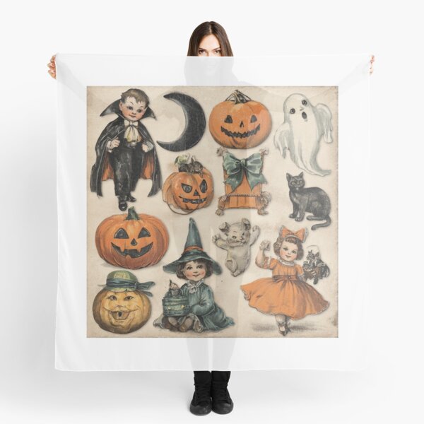 Item preview, Vintage Halloween Clipart Set – Retro Kids, Pumpkins, Ghosts & Black Cat designed and sold by DIJIBEN.