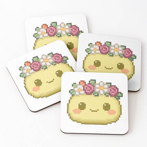 Item preview, Flower Crown Pixel Mochi - Lemon Meringue designed and sold by retro_pixel.