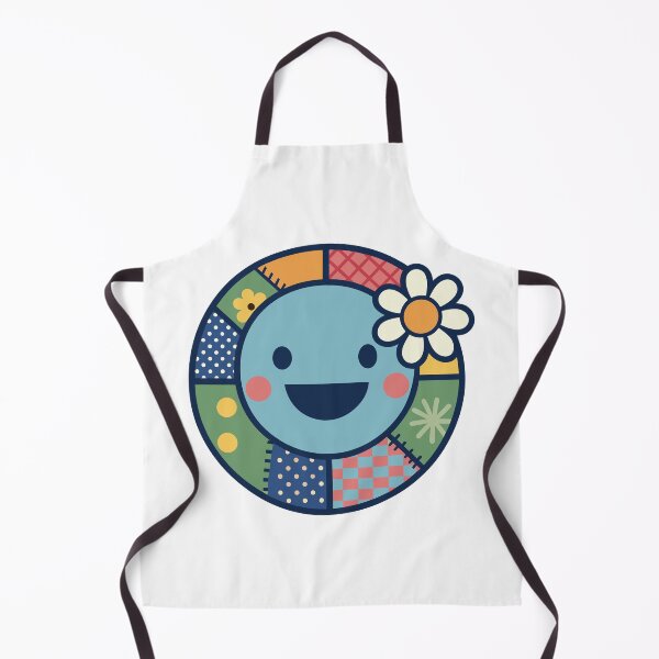 Item preview, Cute Patchwork Smiley – Denim & Floral Sticker Art designed and sold by PnrArtDesign.