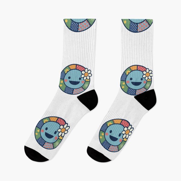 Item preview, Cute Patchwork Smiley – Denim & Floral Sticker Art designed and sold by PnrArtDesign.