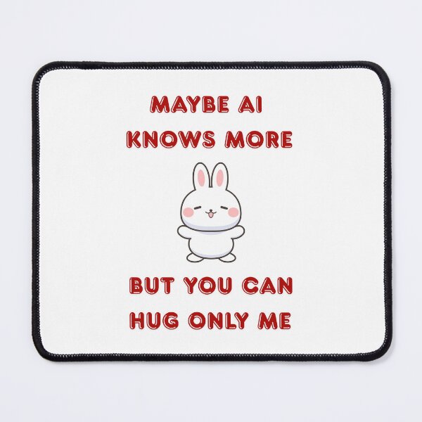 Item preview, Cute Bunny Hugging Better Than AI designed and sold by NotForMoney.