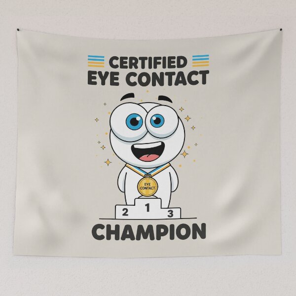 Item preview, Certified Eye Contact Champion designed and sold by Amir Faysal.