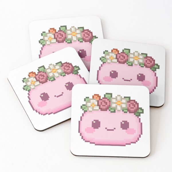 Item preview, Flower Crown Pixel Mochi - Sakura Bloom designed and sold by retro_pixel.
