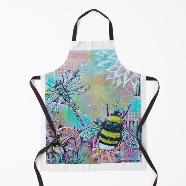 Item preview, Bee & Dragon Fly & Flowers designed and sold by RetroVandal.