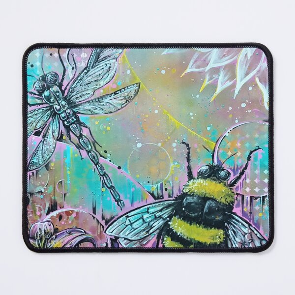 Item preview, Bee & Dragon Fly & Flowers designed and sold by RetroVandal.