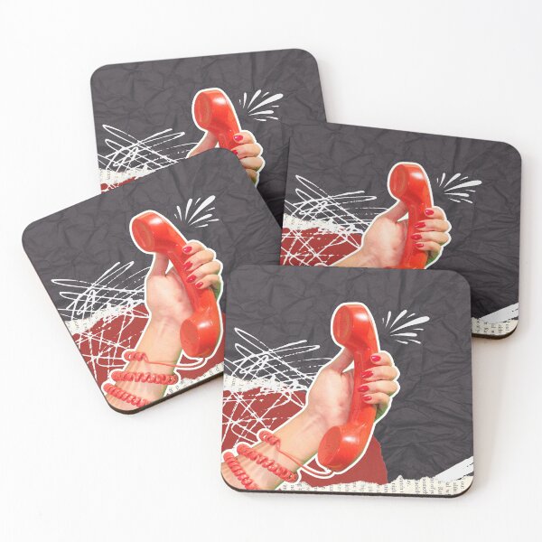 Item preview, Red Phone & Newspaper Collage – Retro Grunge Aesthetic Print designed and sold by Levision.