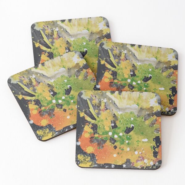 Item preview, Abstrait noir vert orange 4 designed and sold by ThereseLyssia.