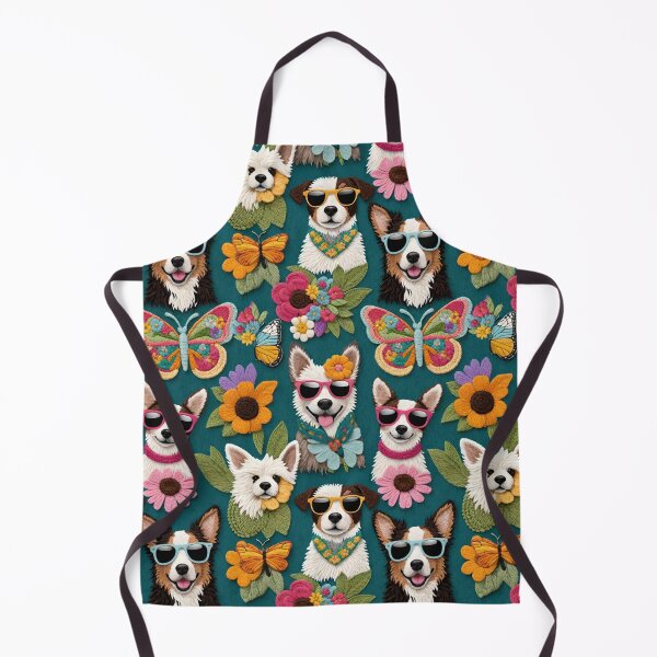 Item preview, Pups in Bloom Features Cool Dogs In Suglasses With Crochet Butterflies And Flowers designed and sold by CarrollGene.