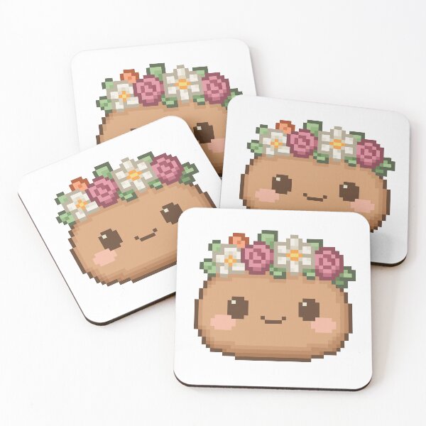 Item preview, Flower Crown Pixel Mochi - Toasty Chestnut designed and sold by retro_pixel.