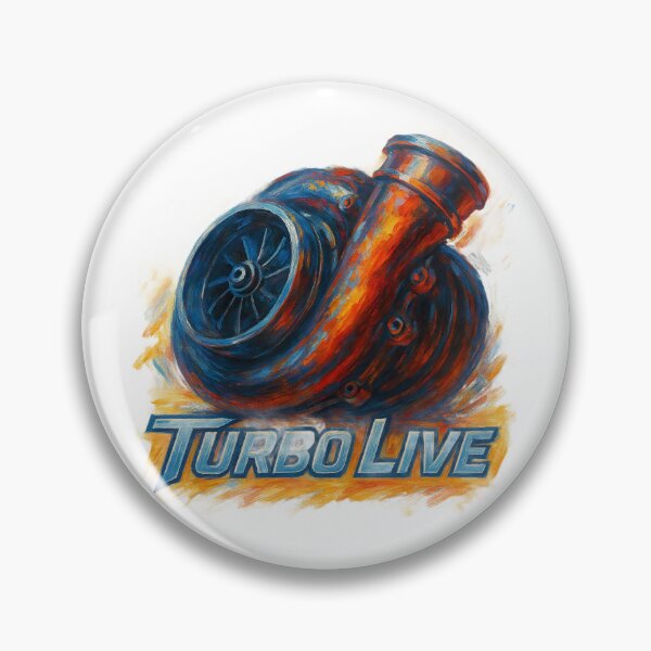 Item preview, Colorful brush drawing of a high-tech turbocharger with “Turbo Live” designed and sold by PixelPrisma.