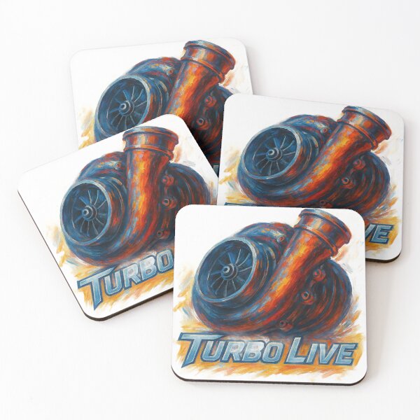 Item preview, Colorful brush drawing of a high-tech turbocharger with “Turbo Live” designed and sold by PixelPrisma.