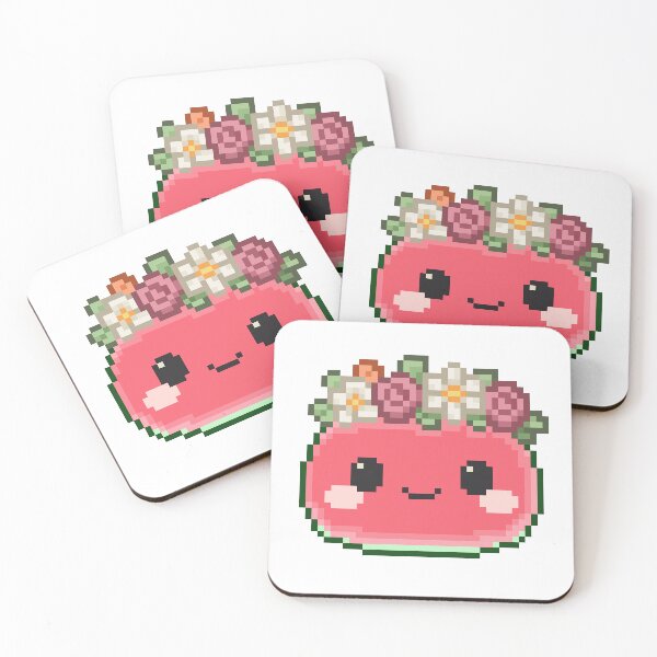 Item preview, Flower Crown Pixel Mochi - Watermelon designed and sold by retro_pixel.