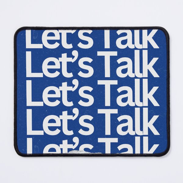Item preview, Let’s Talk – Repeated Text on Blue Torn Paper Aesthetic Print designed and sold by Levision.