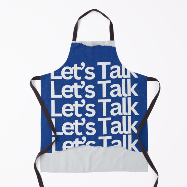 Item preview, Let’s Talk – Repeated Text on Blue Torn Paper Aesthetic Print designed and sold by Levision.