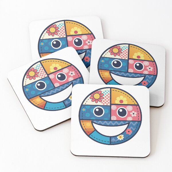 Item preview, Scrapbook Aesthetic Smiley – Textured Mixed Media Face designed and sold by PnrArtDesign.