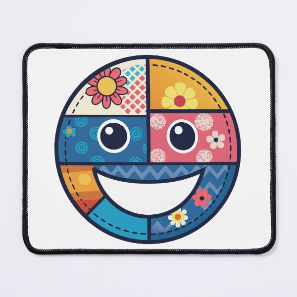 Item preview, Scrapbook Aesthetic Smiley – Textured Mixed Media Face designed and sold by PnrArtDesign.