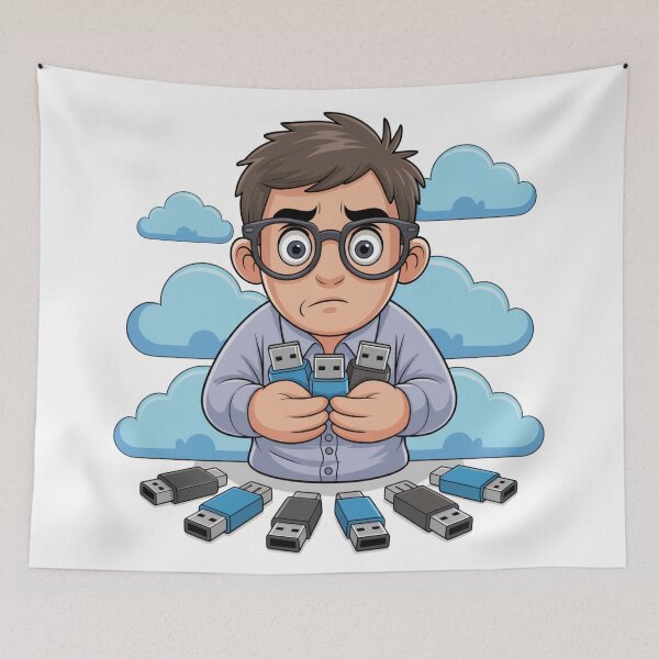 Item preview, USB despair – nerd with data panic designed and sold by einfachdesign.