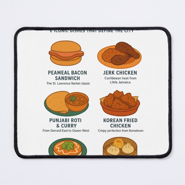 Item preview, Tastes of Toronto – Iconic Canadian Dishes Flat Illustration designed and sold by Koticmak Store.