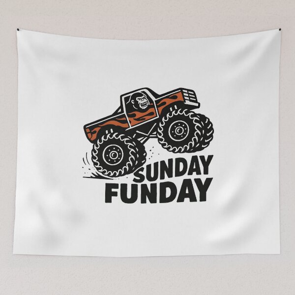 Item preview, Sunday Funday Gorilla Monster Truck Old School Tattoo designed and sold by RustBreaker.