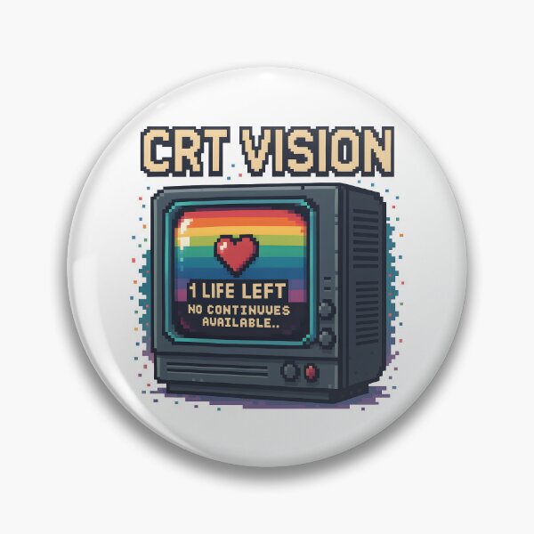 Item preview, CRT Vision Retro Pixel TV Gamer Heart Design designed and sold by The-T-In-Retro.