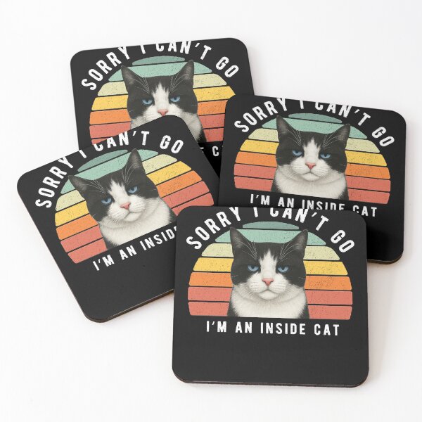Item preview, Funny Black White Cat Sarcastic Humor Inside Cat designed and sold by d247.