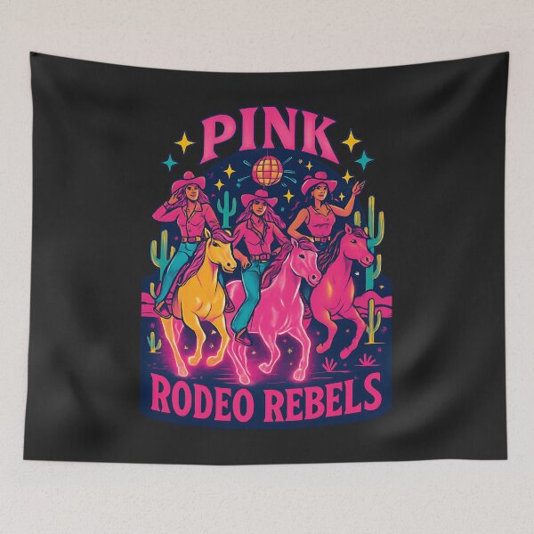 Item preview, Pink Rodeo Rebels: Cowgirl Squad Western Aesthetic Art Print designed and sold by Moad Fahim.