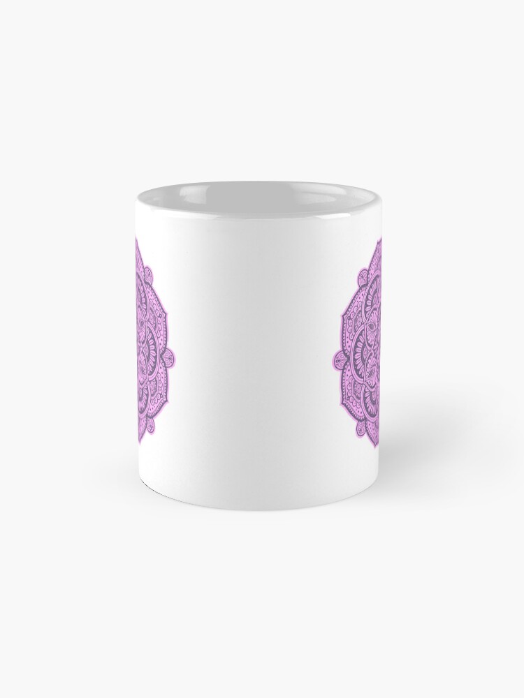 Thumbnail 4 of 6, Coffee Mug, Mystic Magenta Flower Mandala designed and sold by AmyCohasDesign.