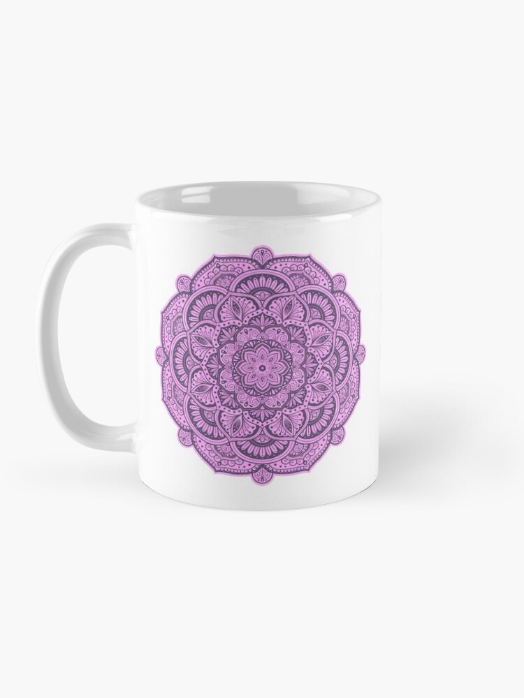 Thumbnail 3 of 6, Coffee Mug, Mystic Magenta Flower Mandala designed and sold by AmyCohasDesign.