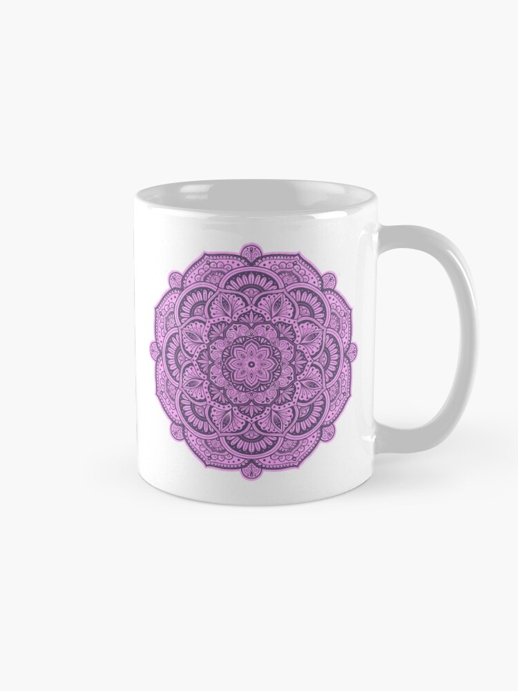 Thumbnail 5 of 6, Coffee Mug, Mystic Magenta Flower Mandala designed and sold by AmyCohasDesign.