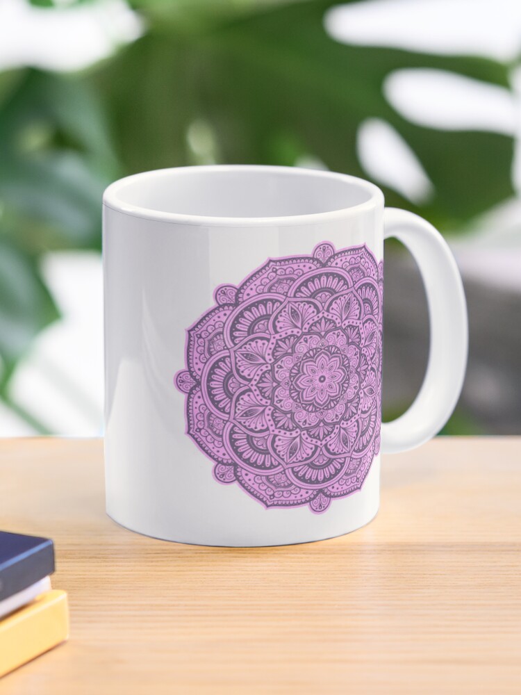 Thumbnail 1 of 6, Coffee Mug, Mystic Magenta Flower Mandala designed and sold by AmyCohasDesign.