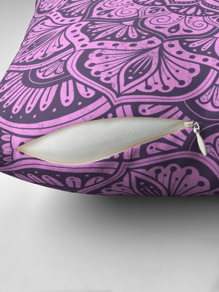 Thumbnail 2 of 4, Pillow, Mystic Magenta Flower Mandala designed and sold by AmyCohasDesign.