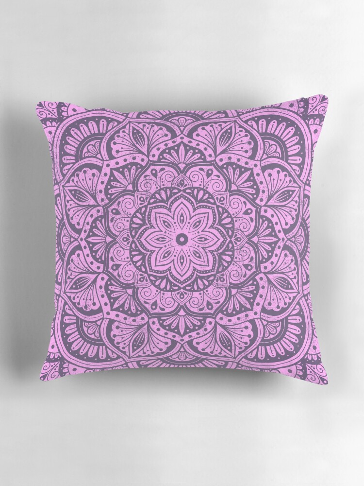 Thumbnail 3 of 4, Pillow, Mystic Magenta Flower Mandala designed and sold by AmyCohasDesign.