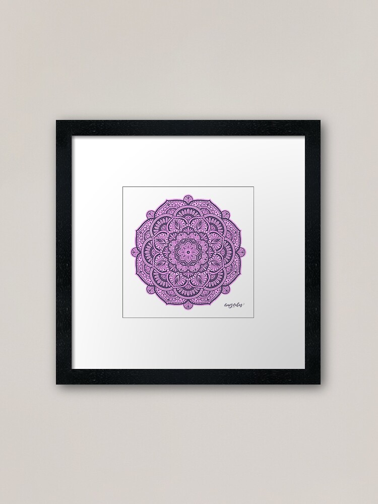 Thumbnail 1 of 7, Framed Art Print, Mystic Magenta Flower Mandala designed and sold by AmyCohasDesign.