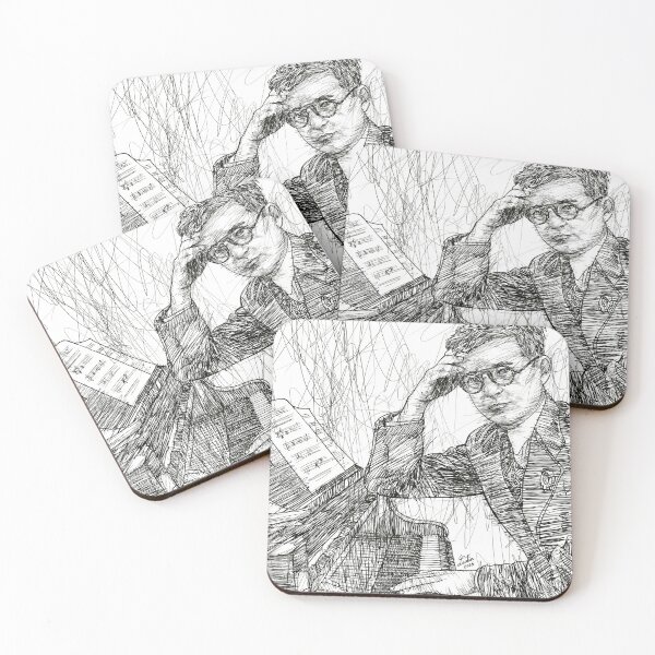 Item preview, DMITRI SHOSTAKOVICH - ink portrait .2 designed and sold by lautir.