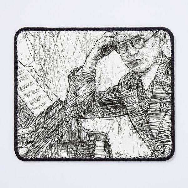 Item preview, DMITRI SHOSTAKOVICH - ink portrait .2 designed and sold by lautir.