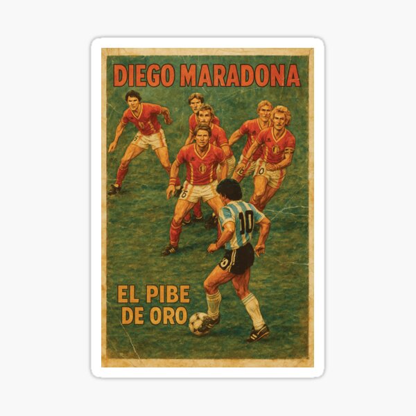 Aperçu de l'œuvre Maradona El Pibe de Oro (« Le garçon en or ») créée et vendue par AAH Creations.