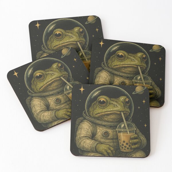 Item preview, Frog in space with bubble tea designed and sold by NerdvanaDsg.