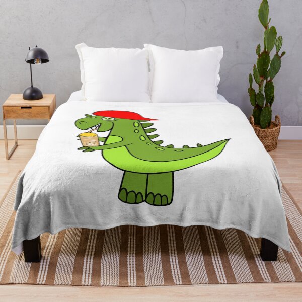 Item preview, Dinosaur Drinking Bubble Tea designed and sold by Sartoris Art.