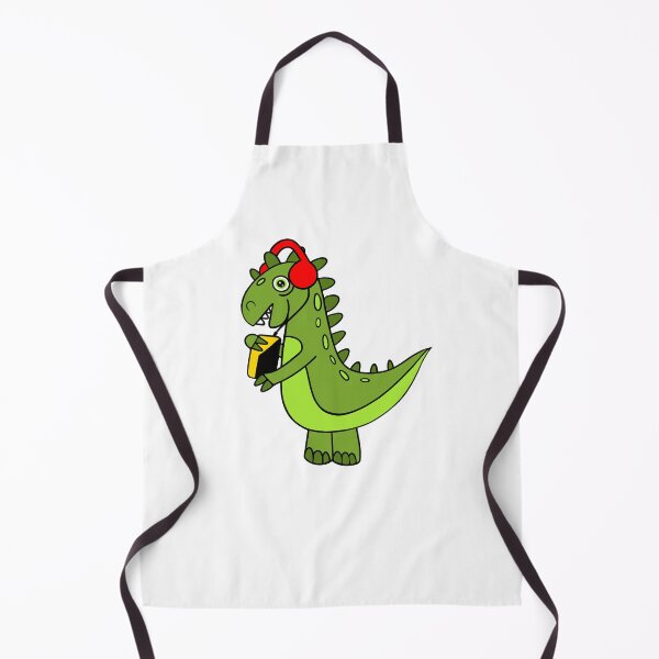 Item preview, Funny Green Dinosaur With Retro Vintage Walkman designed and sold by Sartoris Art.