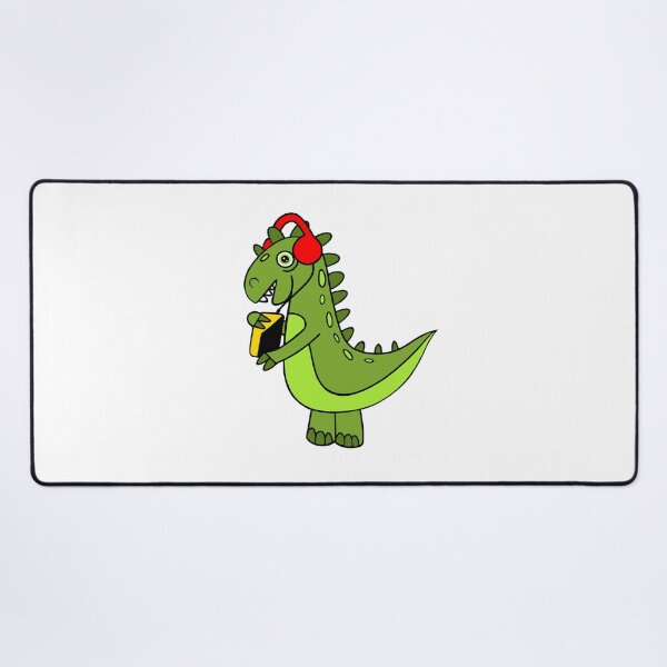 Item preview, Funny Green Dinosaur With Retro Vintage Walkman designed and sold by Sartoris Art.