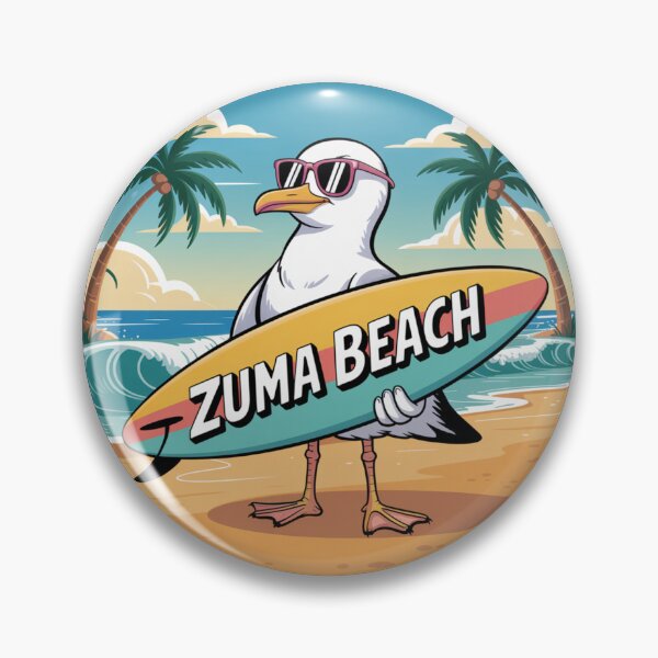 Item preview, Zuma Beach Seagull Sticker — Surf Vibes, Summer Cartoon, California Coastal Decor designed and sold by CircinusStore.
